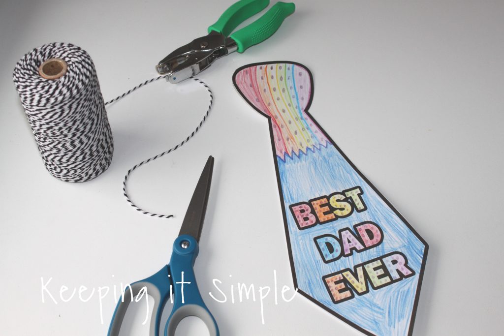 Fathers day tie coloring page printable