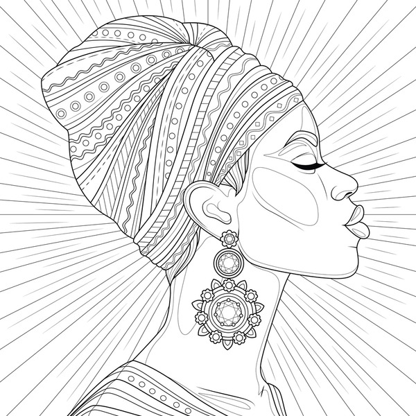 Imãgenes fotos de stock objetos en d y vectores sobre african women coloring pages