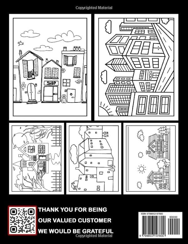 Neighborhood coloring book for kids coloring pages of familiar scenery for relaxation and amusement ideal for gag stress relief christmas or white elephant gifts mullen enzo books