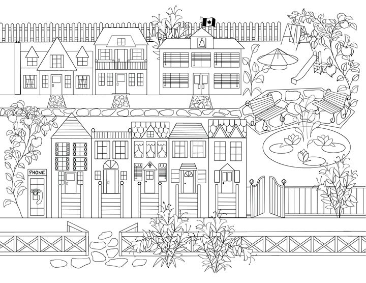 The neighborhood ready to color