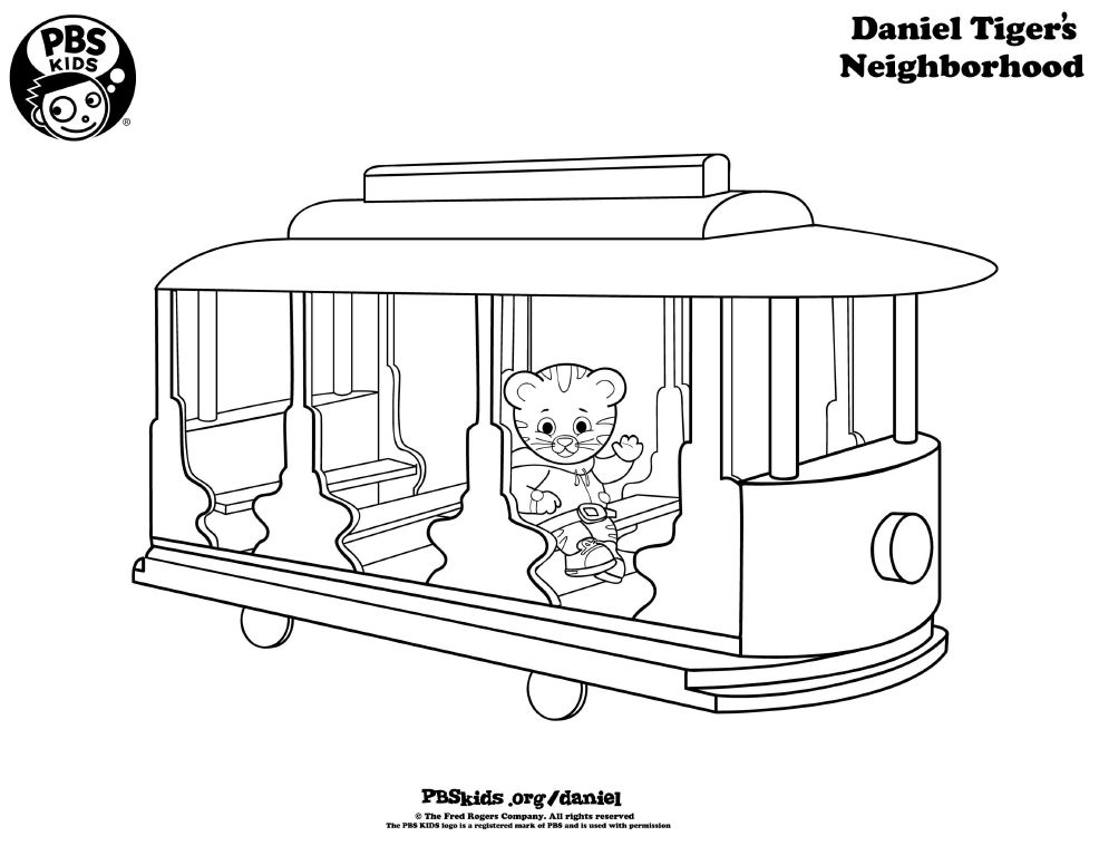 Daniel tiger on x hi neighbors have you printed out this downloadable trolley coloring page from danieltigertv yet print color and hang it in your window â and share your little tigers