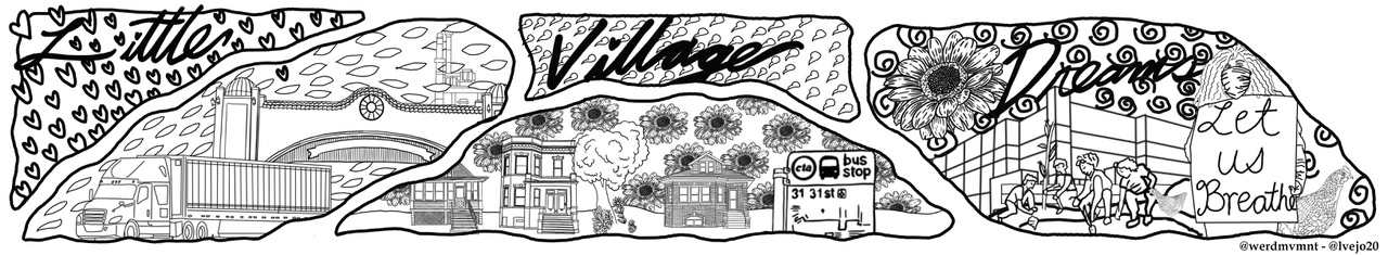 Little village dreams a neighborhood coloring book mural of stories earth art chicago