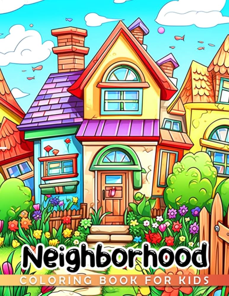 Neighborhood coloring book for kids high