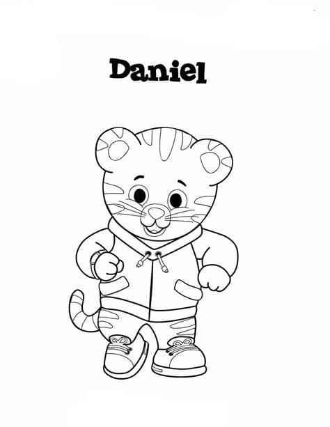 Daniel tiger image outline coloring page