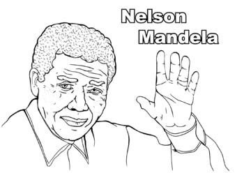 Nelson mandela political leader coloring page black history month resource