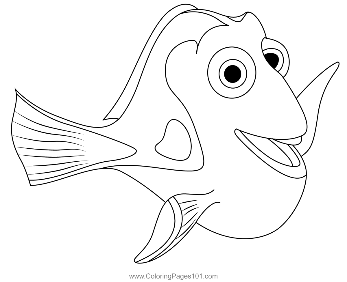 Happy dory coloring page for kids