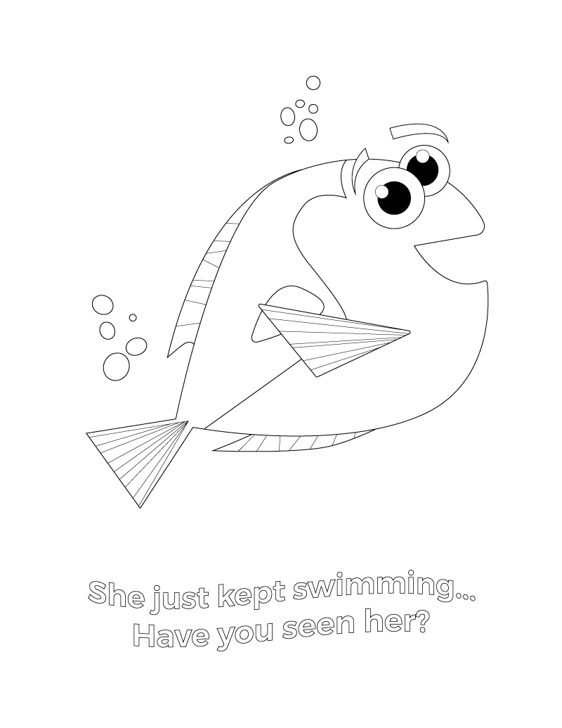 Finding dory coloring pages for kids