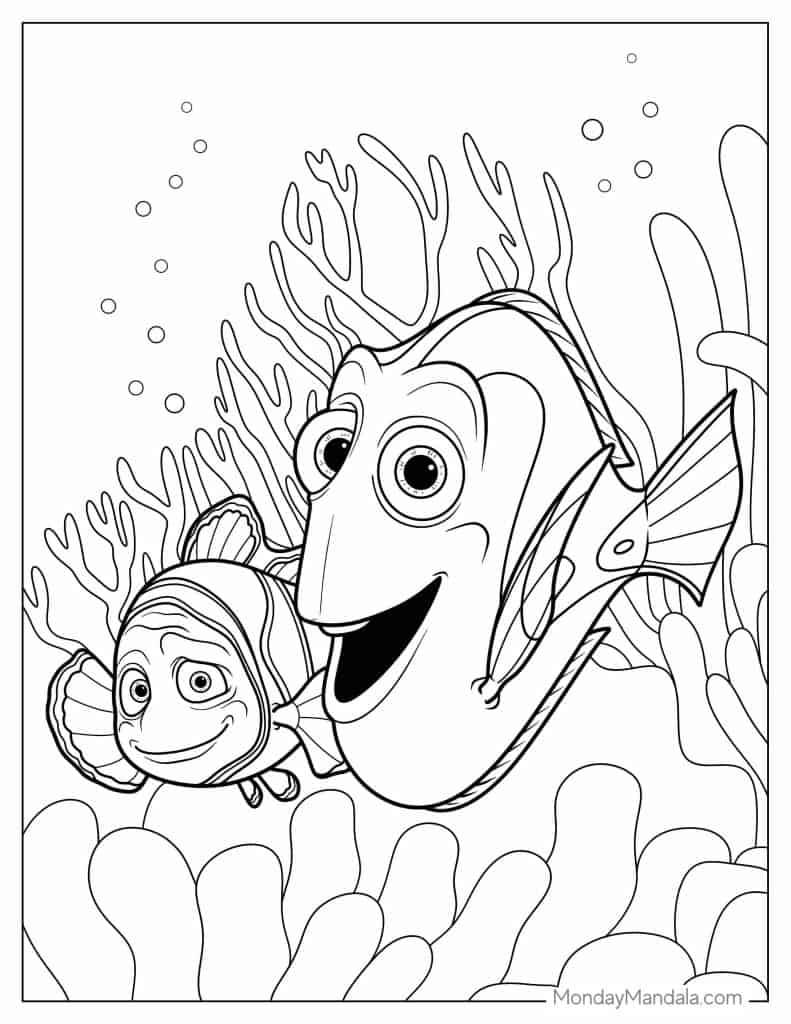 Finding nemo coloring pages free pdf printables