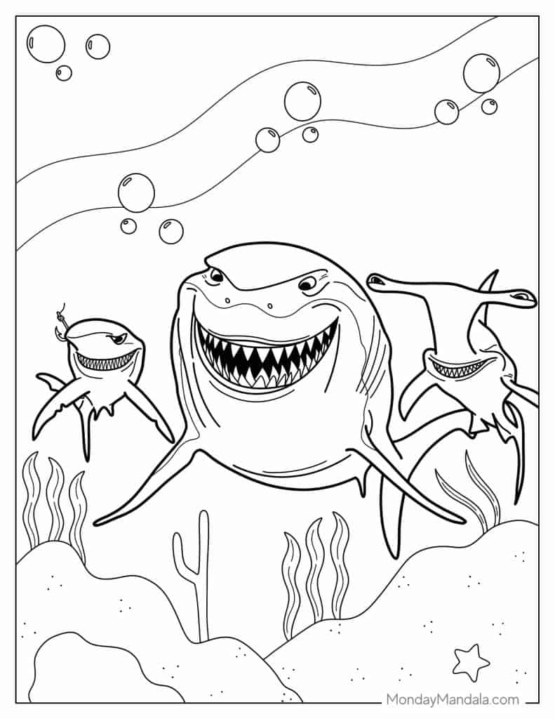 Finding nemo coloring pages free pdf printables