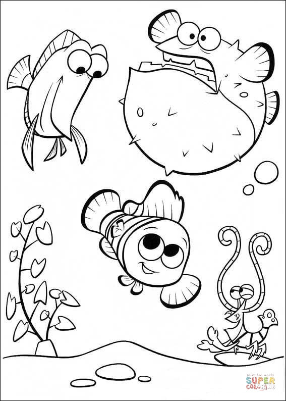 Nemo in the tank coloring page free printable coloring pages