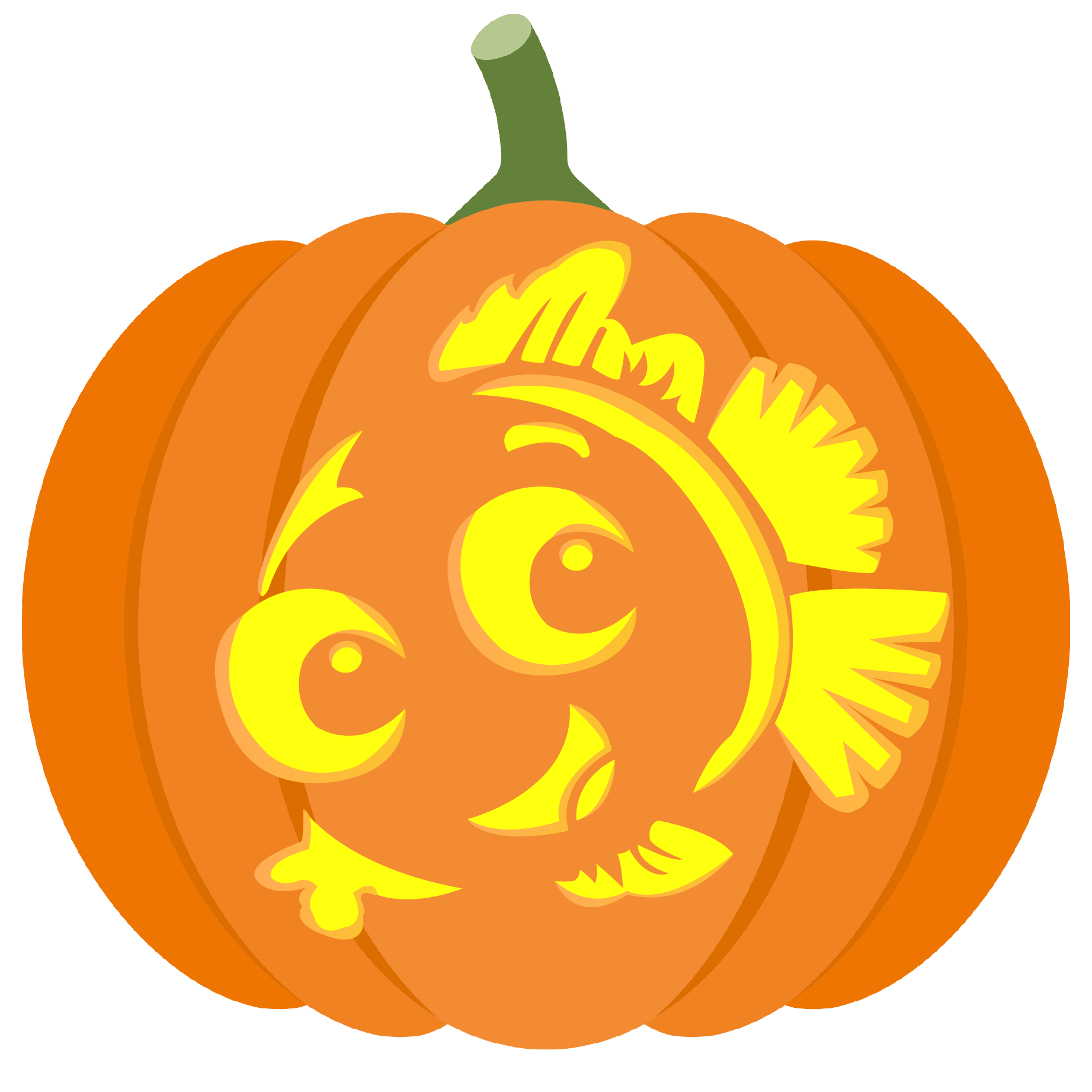 Nemo pumpkin stencil free printable papercraft templates