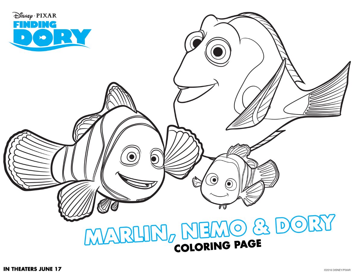 Finding dory coloring pages activity sheets findingdory haveyouseenher