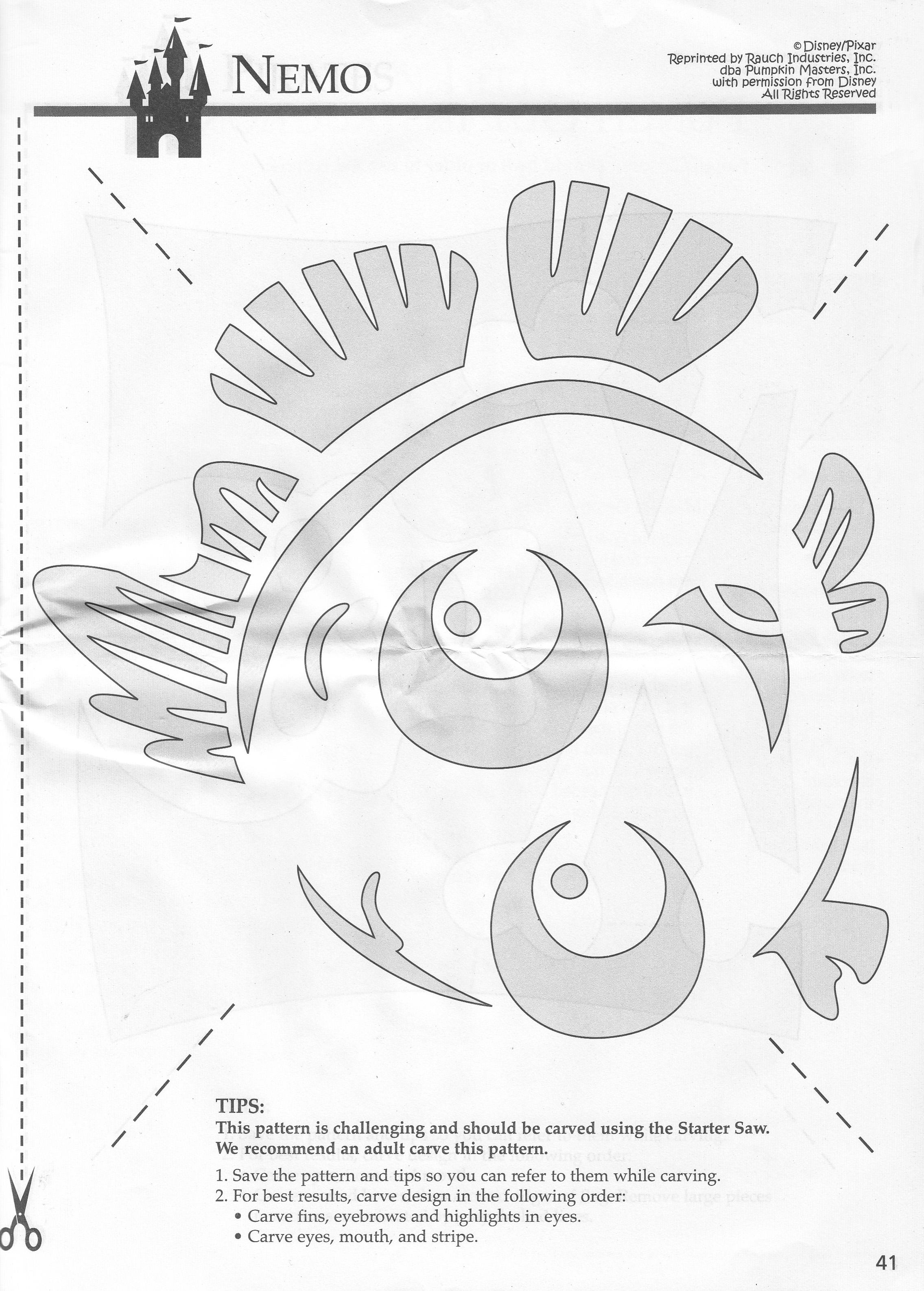 Disney finding nemo nemo free pumpkin stencil