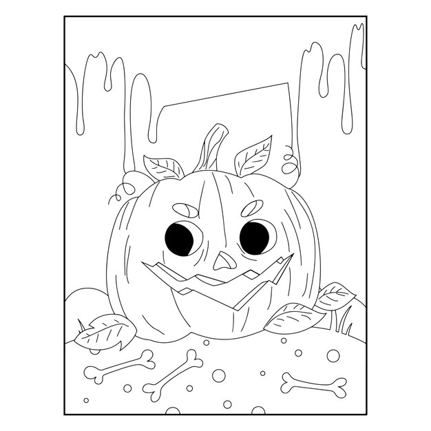 Premium vector halloween coloring pages for kids