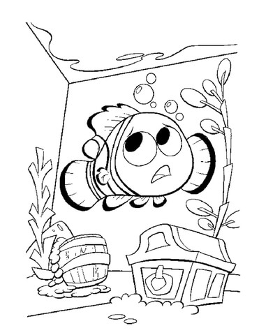 Nemo in the aquarium coloring page free printable coloring pages