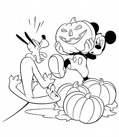 Free disney halloween colorg pages