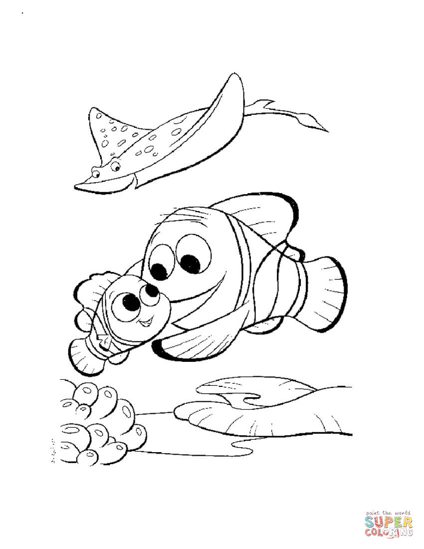 Nemo and marlin return home coloring page free printable coloring pages