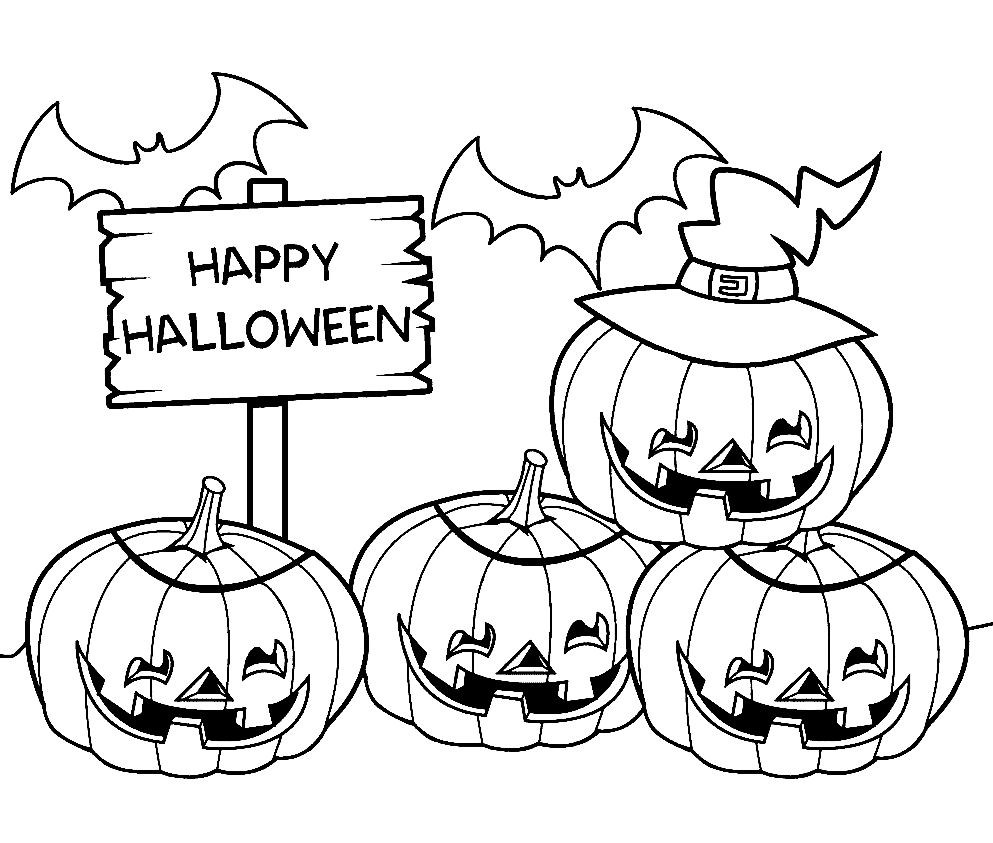 Halloween pumpkin coloring pages printable for free download