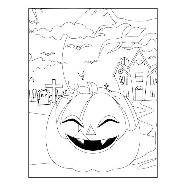 Premium vector halloween coloring pages for kids