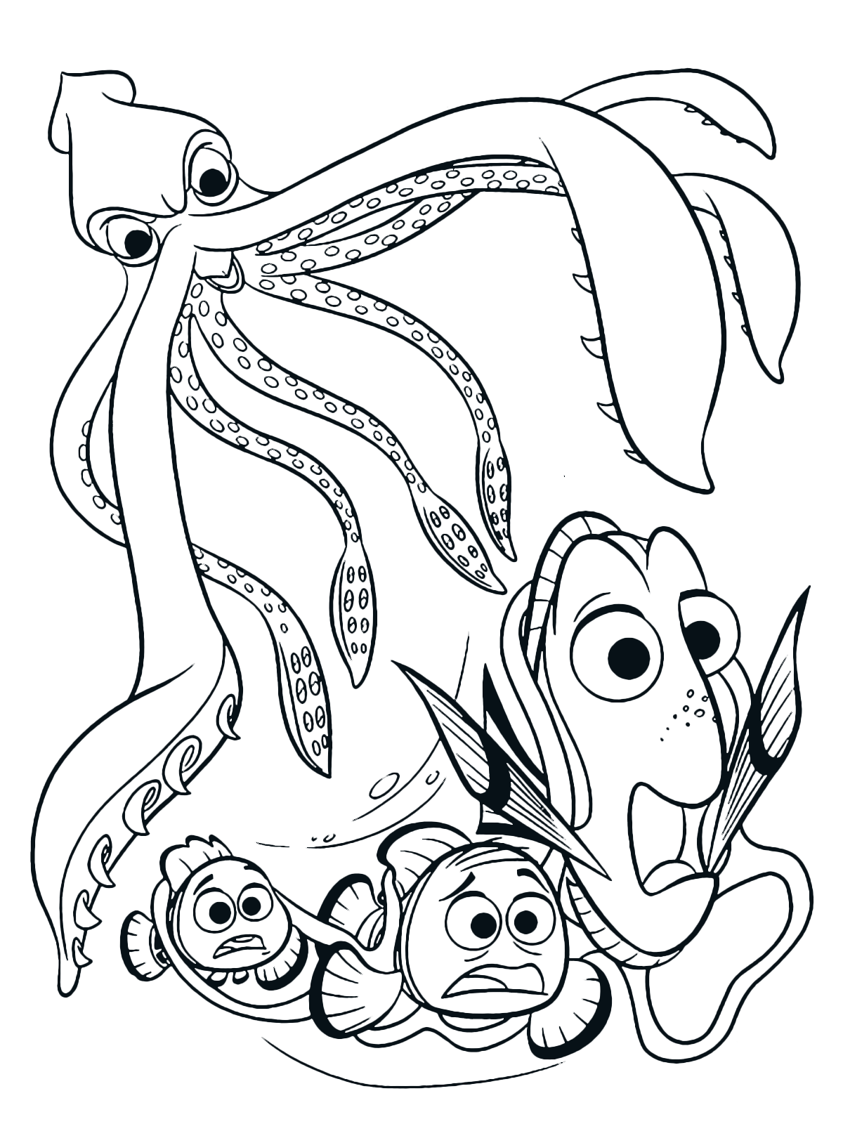 Coloring pages populor cartoon charactors finding nemo coloring pages