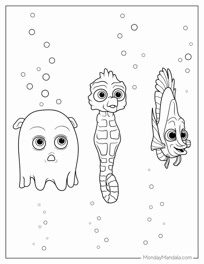 Finding nemo coloring pages free pdf printables