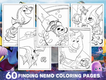 Finding nemo coloring pages for kids girls boys teens school activity