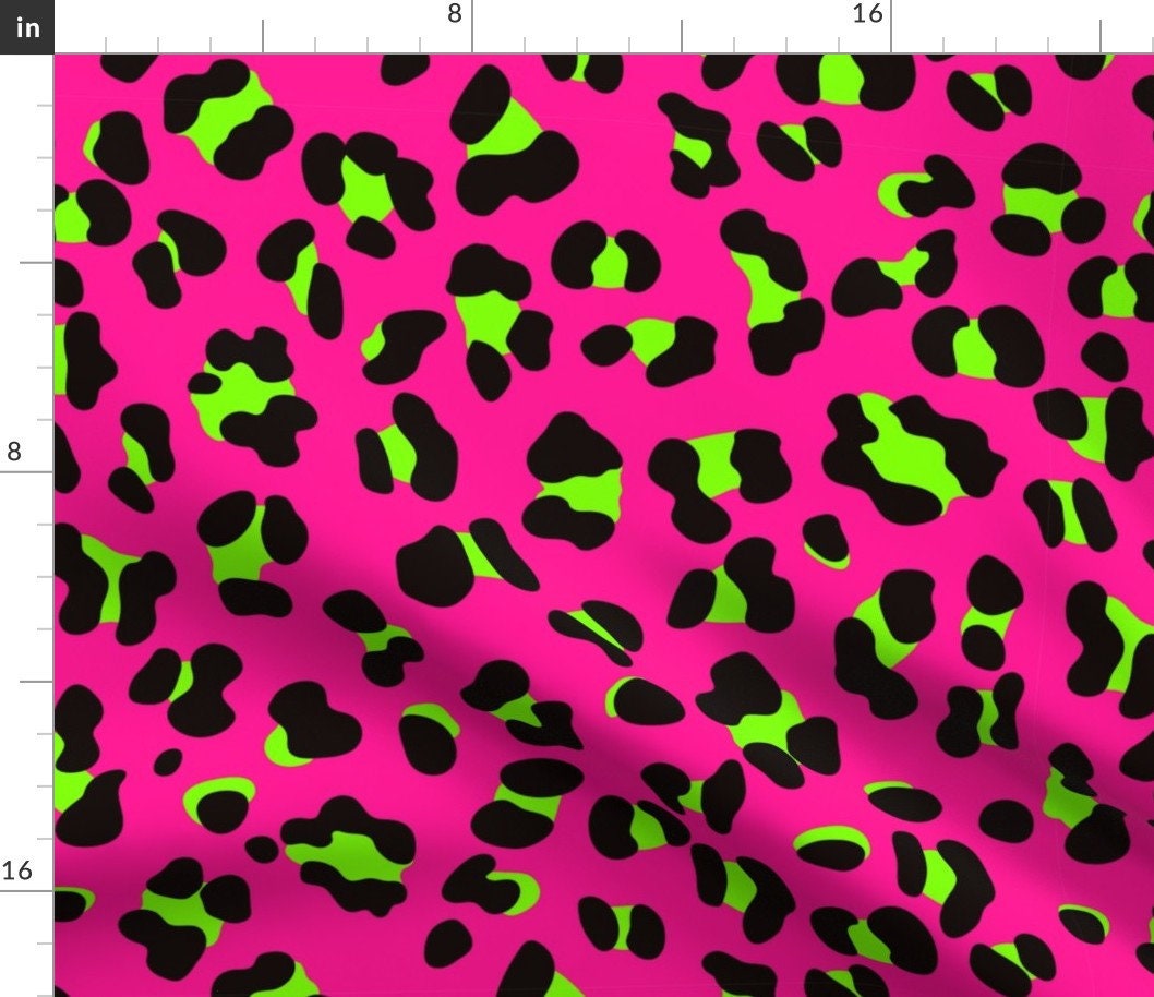 Neon Green / Hot Pink Leopard Background