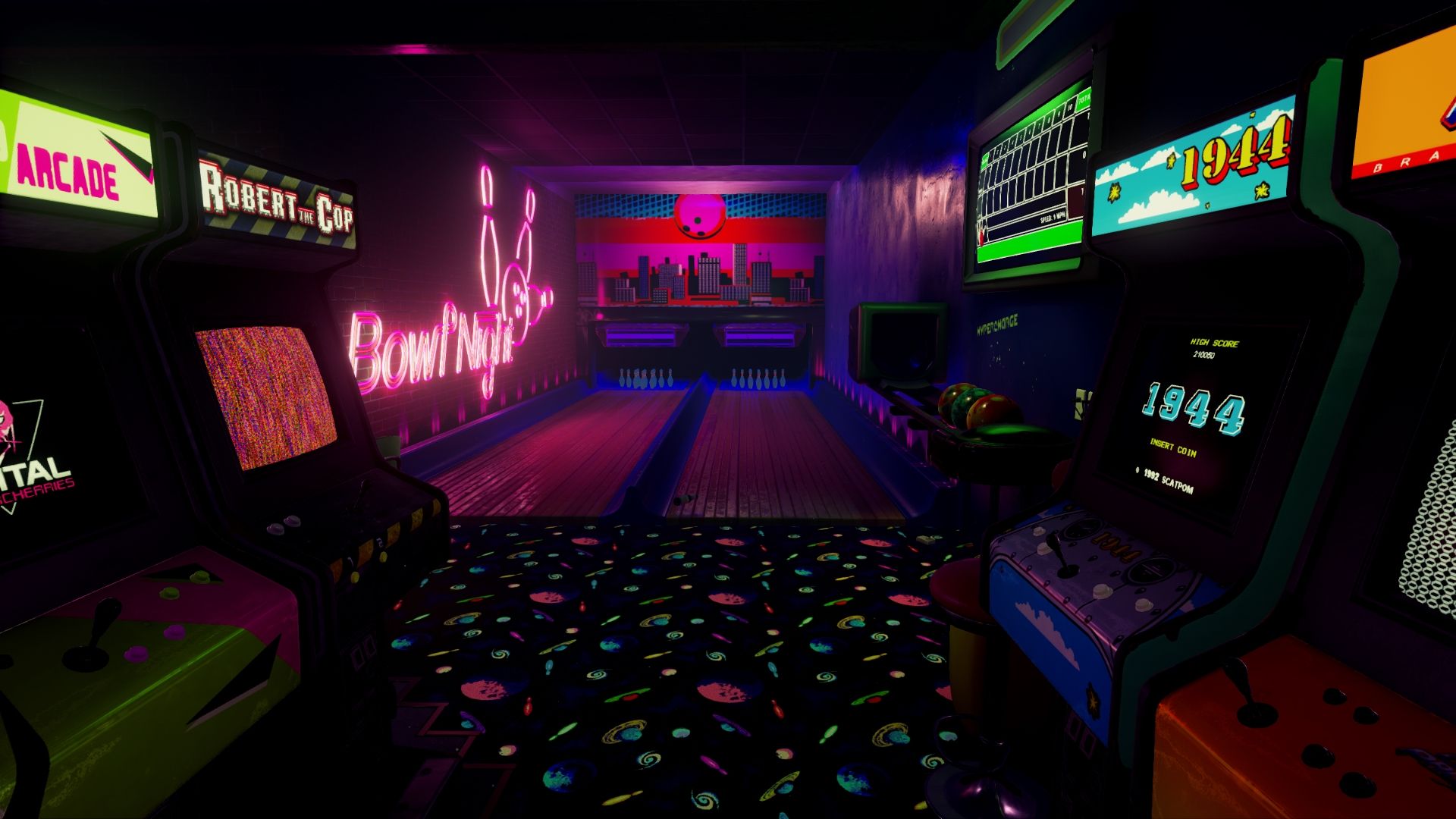 New retro arcade neon room wallpaper designs arcade retro arcade