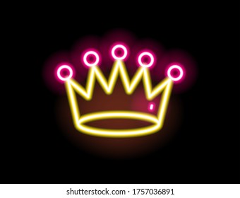 Red color crown neon images stock photos vectors