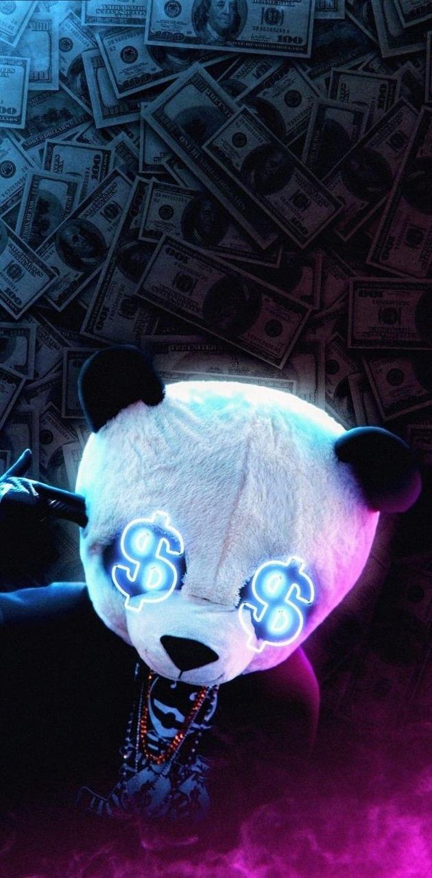 Neon panda wallpaper by realelnath