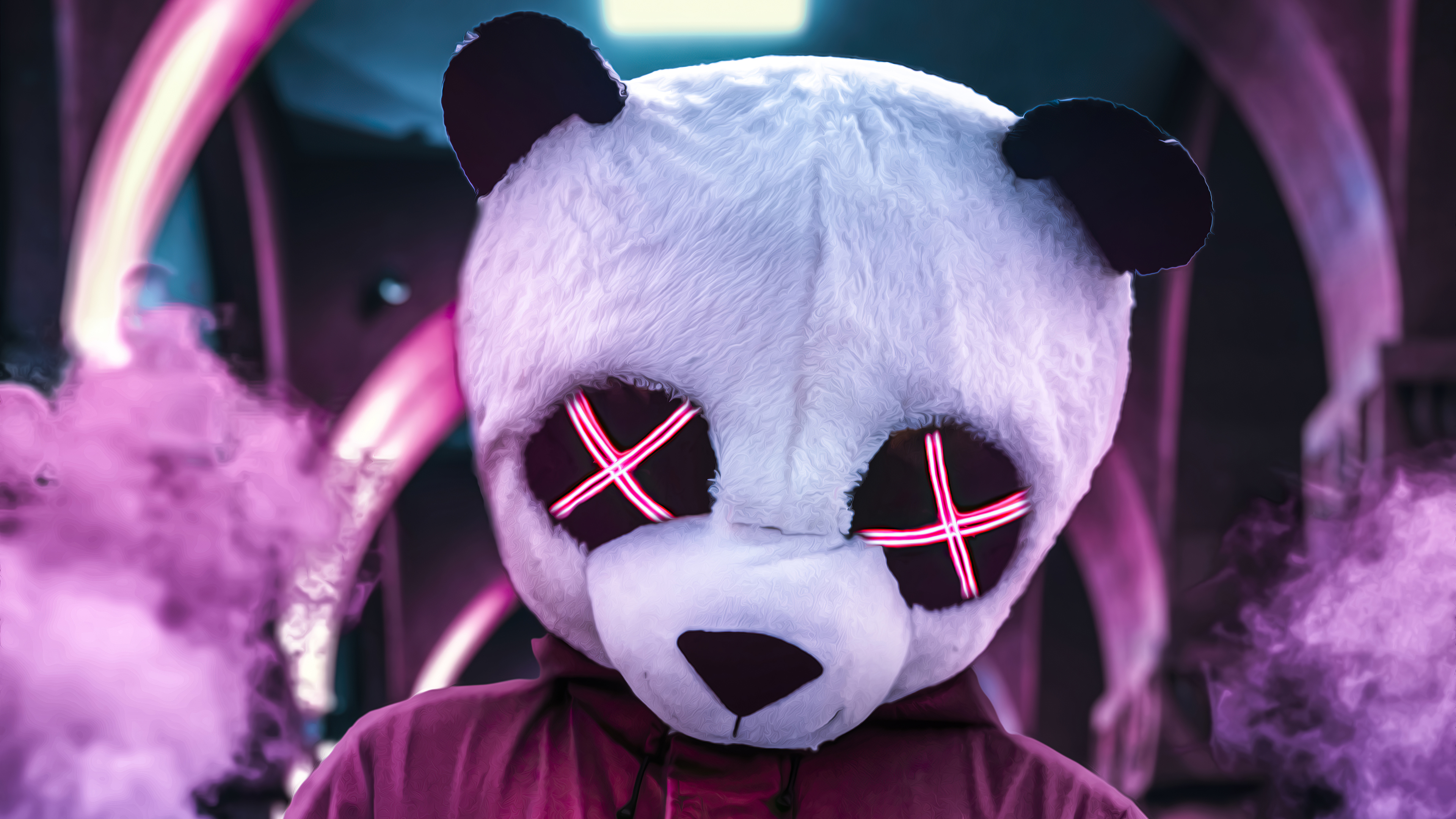 Panda neon eyes k hd artist k wallpapers images backgrounds photos and pictures