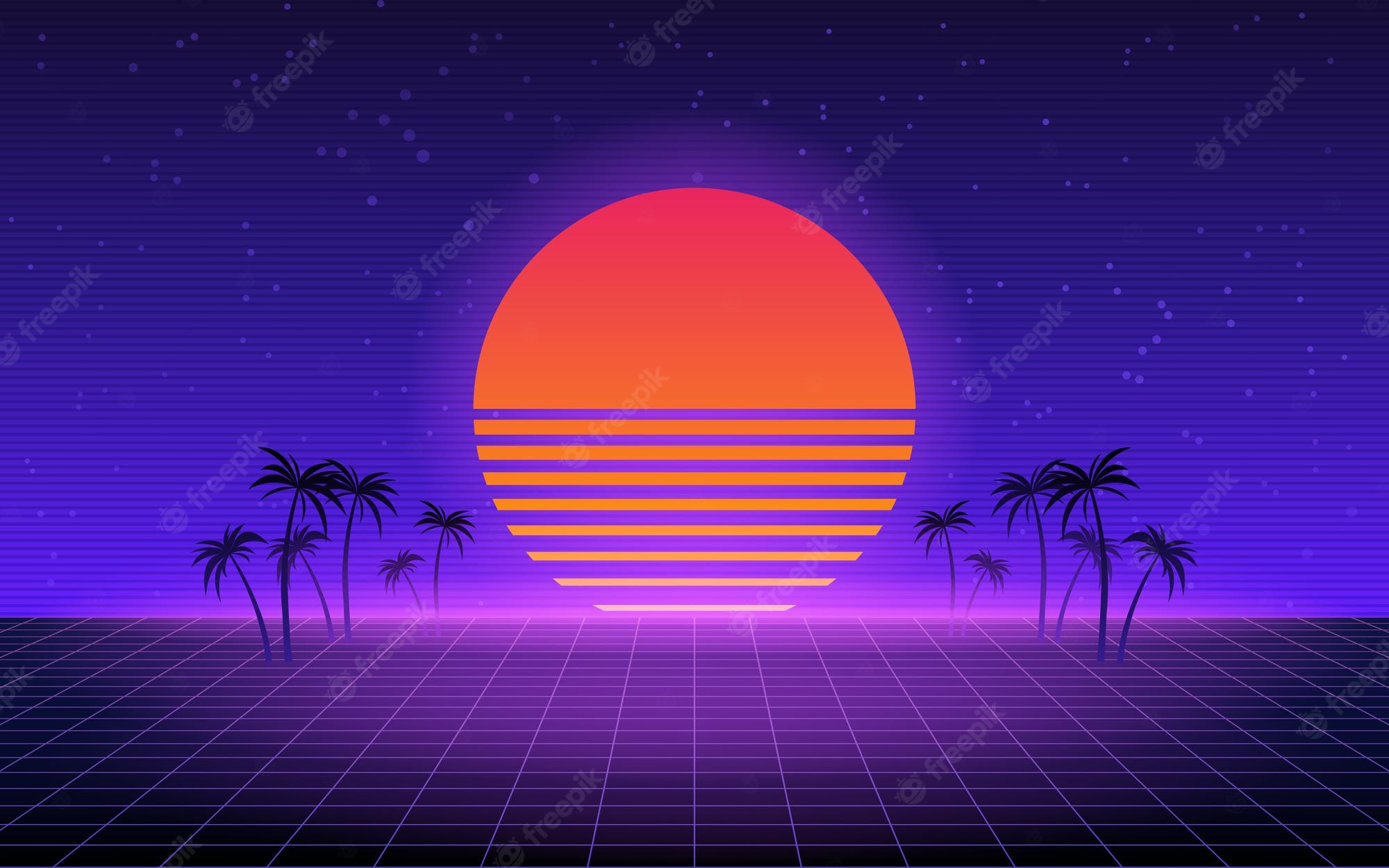 Download Free 100 + neon retro sun Wallpapers