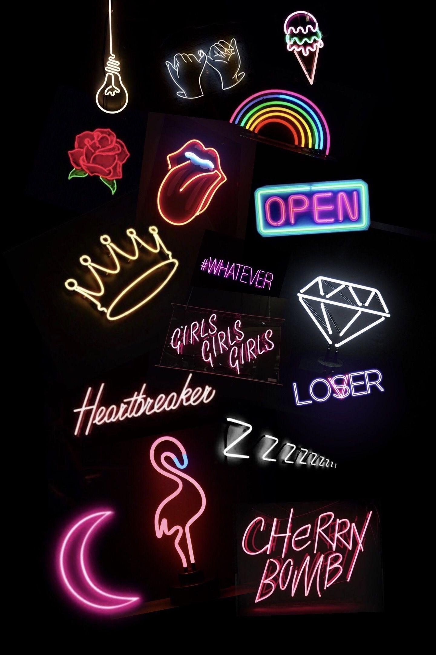 Neon sign aesthetic iphone wallpapers