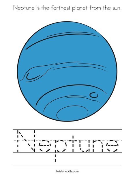 Neptune is the farthest planet from the sun coloring page