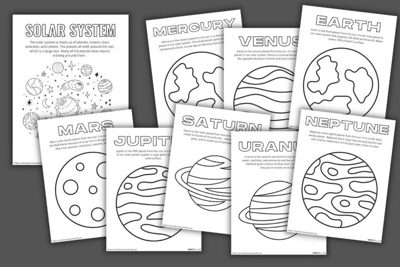 Free printable solar system coloring pages