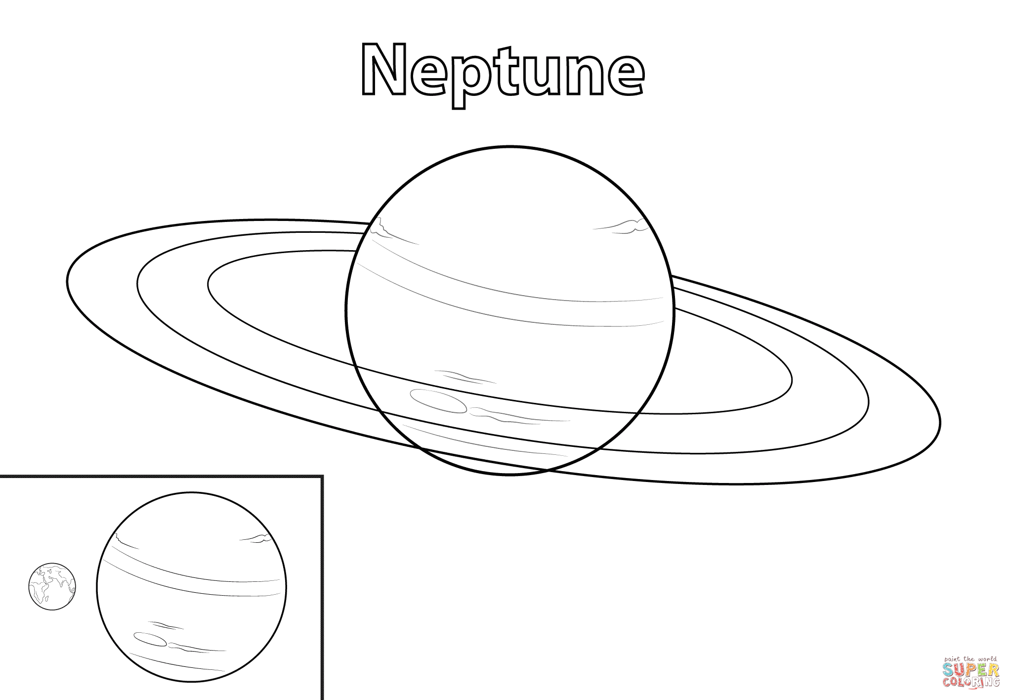 Neptune planet coloring page free printable coloring pages