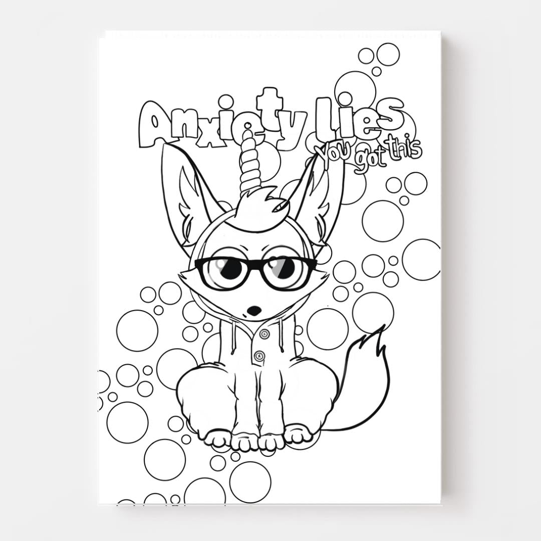 Cbn nerd fandom geek downloadable anxiety lies coloring page â created by nerds