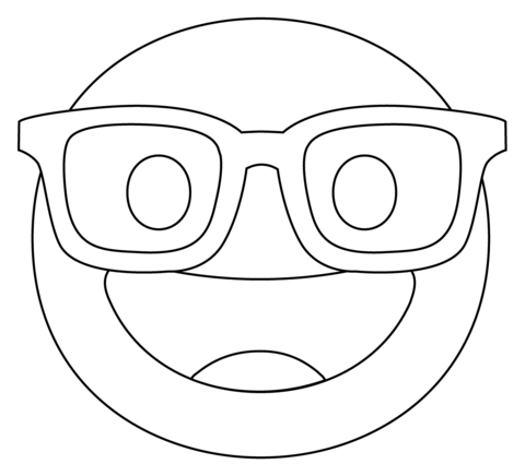 Nerd face emoji coloring page free printable coloring pages