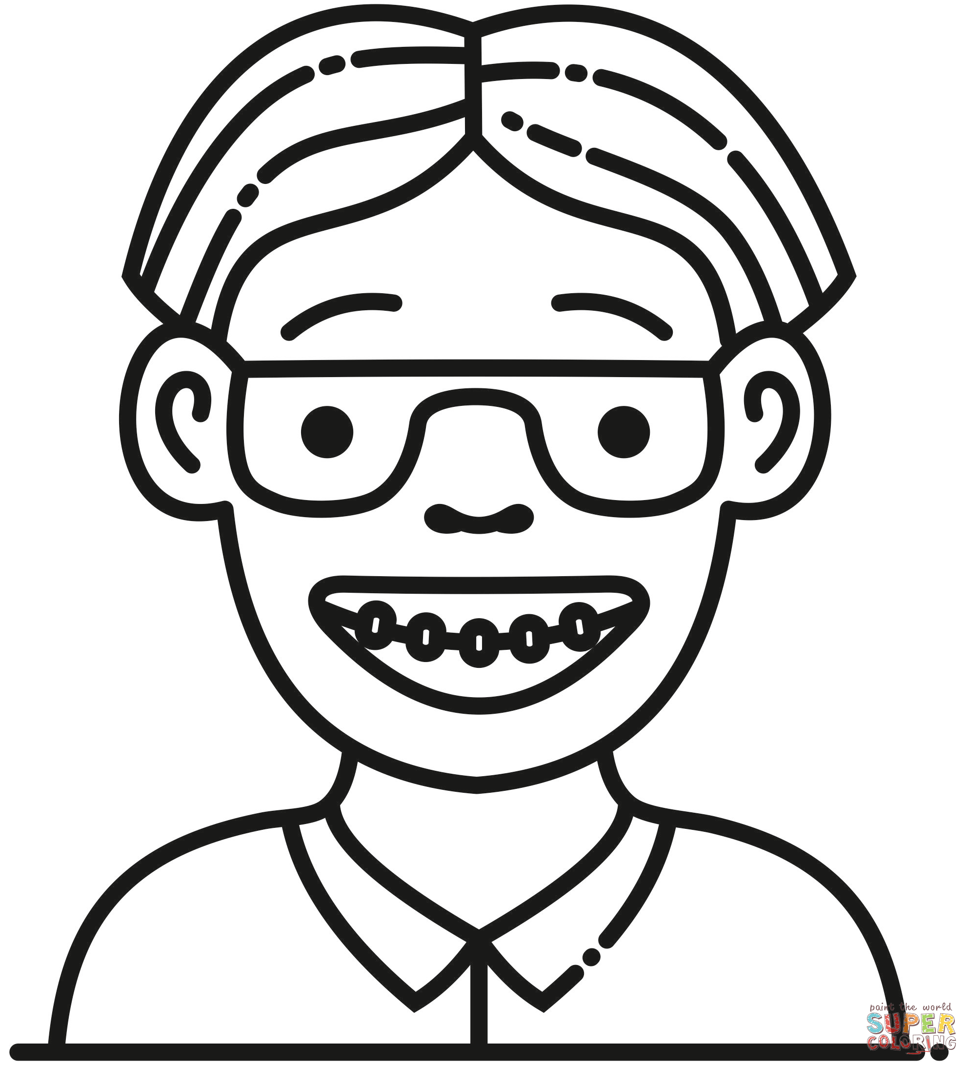 Nerd coloring page free printable coloring pages