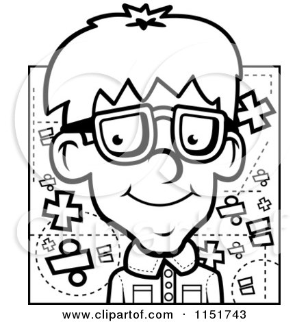 Black and white nerdy boy posters art prints by