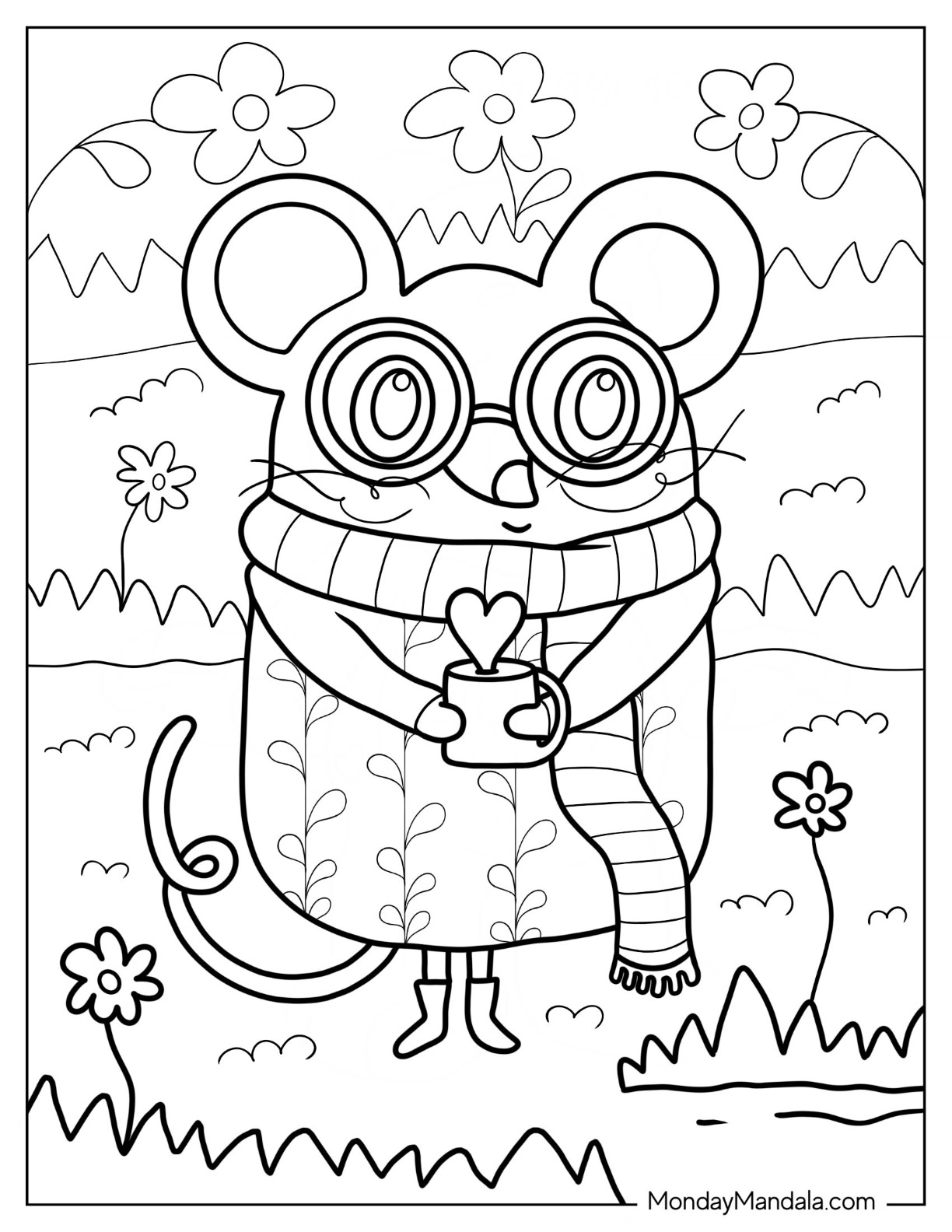 Mouse coloring pages free pdf printables