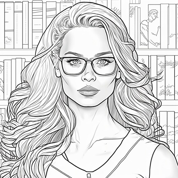 Nerdy girls vol high resolution printable coloring pages ai generated illustrations download now