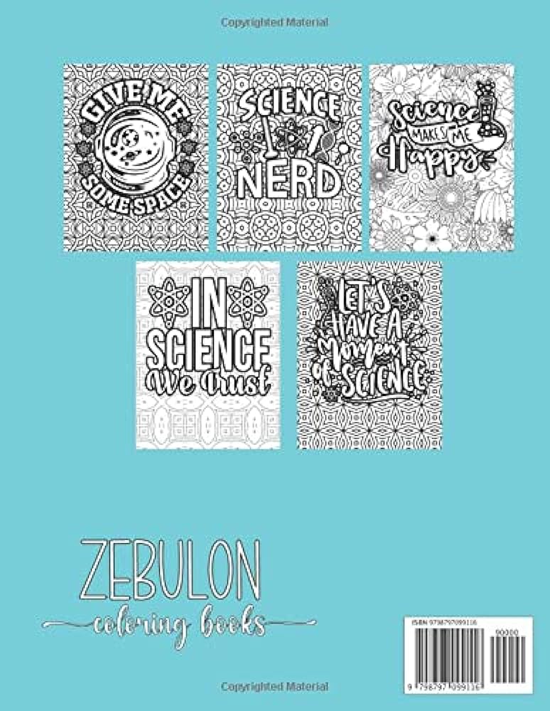 Science is my jam an adult coloring book with positive quotes a perfect nerdy gift for teachers women and teens smith zebulon books