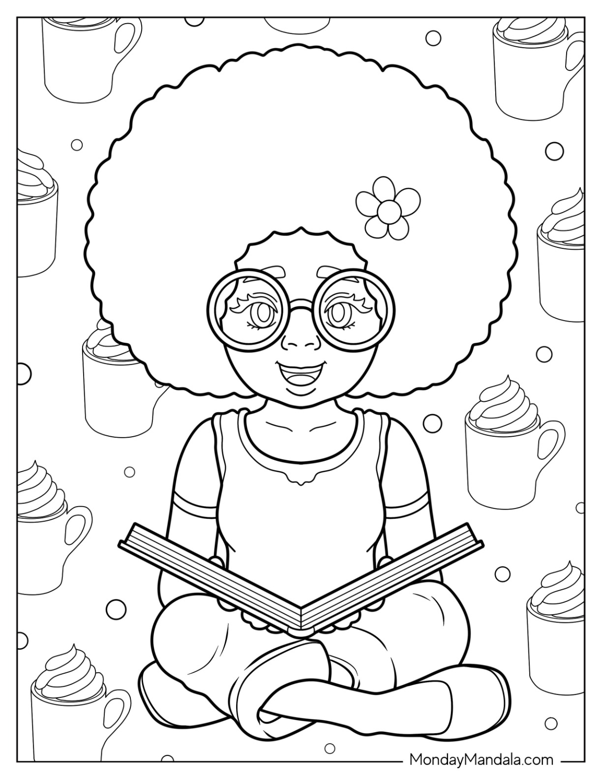 Black girl coloring pages free pdf printables