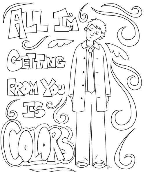 Free supernatural coloring pages for season slashy fan art coloring books