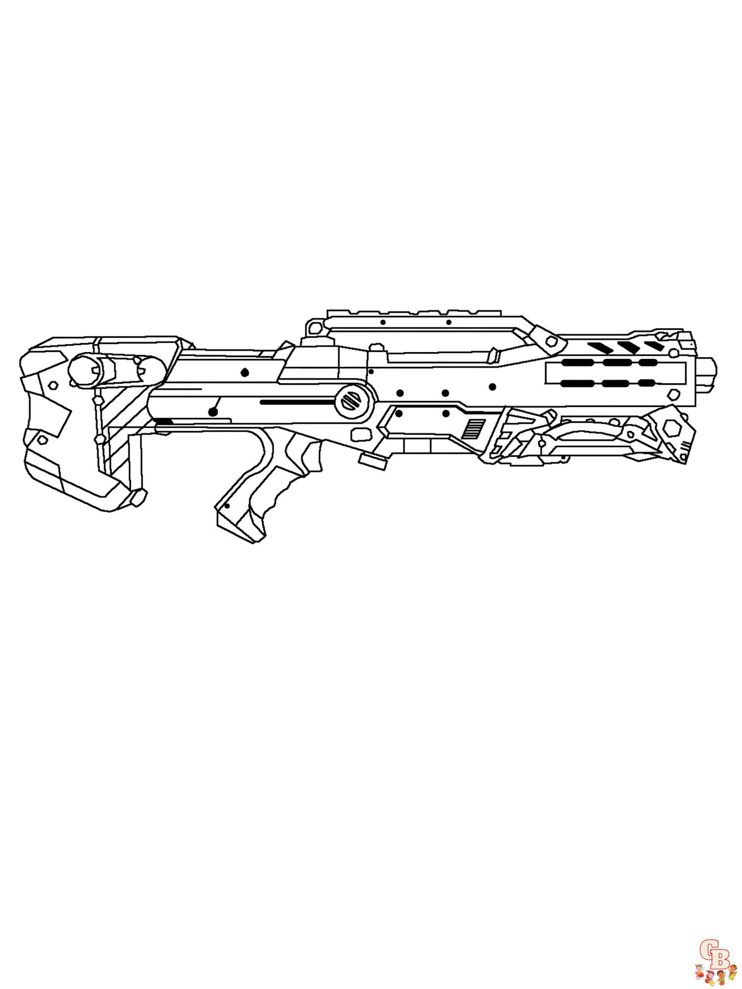 Nerf gun coloring pages free printable and easy to color