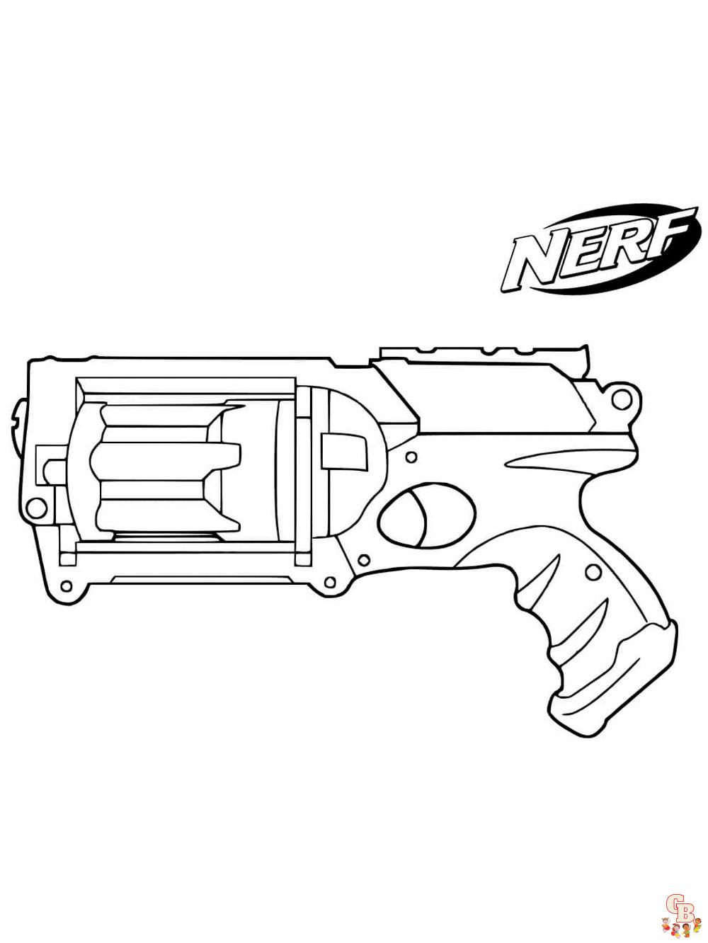 Nerf gun coloring pages free printable and easy to color