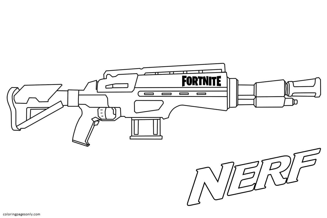 Machine gun nerf coloring page