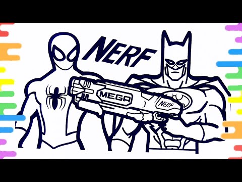 Spiderman nerf gun coloring pages batman nerf coloring pages how to color nerf