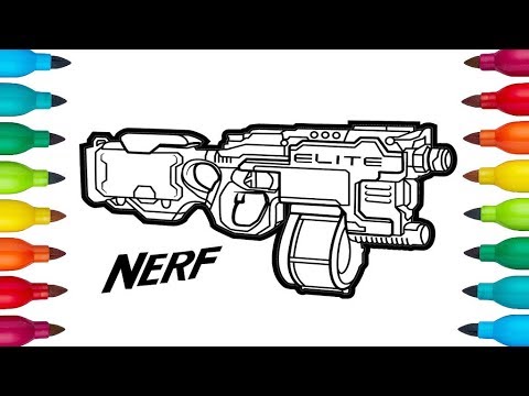 How to draw nerf coloring book learn colors with family nerf